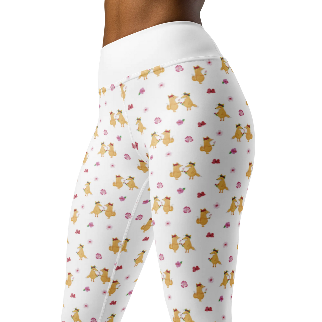 Yogahose Fuchs Blumen Muster Yogapants, Yogaleggings, Yogaleggins, Yogahose Damen, Yogahose, Frauen, Yogahose Mädchen, Yogahose Kinder, Yogahose Herren, Yogahose Männer, Fuchs, Füchse, Fox, Liebe, Freundin, Fuchsmädchen, Blumenmädchen, Freundinnen, Liebesbeweis, Blume, Blumen, Motivation, Freude, ich, mich, Selbstliebe