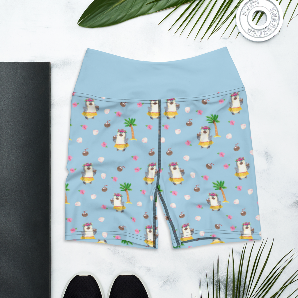 Yoga Shorts Pinguin Kokosnuss Muster Yoga Shorts, Yogashorts, Sporthose, Sportshorts, Fitnesshose, Sportshorts Damen, Yoga Shorts Damen, Yogabekleidung, Sportbekleidung, Pinguin, Aloha, Hawaii, Urlaub, Kokosnuss, Pinguine