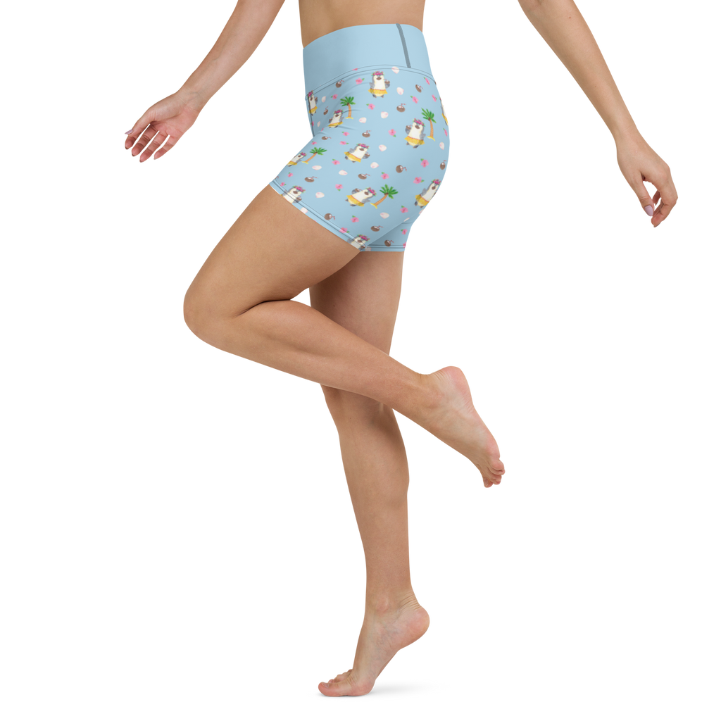 Yoga Shorts Pinguin Kokosnuss Muster Yoga Shorts, Yogashorts, Sporthose, Sportshorts, Fitnesshose, Sportshorts Damen, Yoga Shorts Damen, Yogabekleidung, Sportbekleidung, Pinguin, Aloha, Hawaii, Urlaub, Kokosnuss, Pinguine