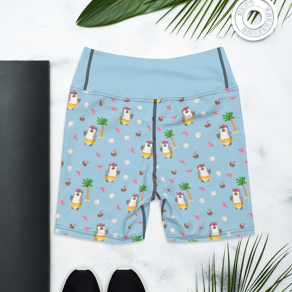 Yoga Shorts Pinguin Kokosnuss Muster Yoga Shorts, Yogashorts, Sporthose, Sportshorts, Fitnesshose, Sportshorts Damen, Yoga Shorts Damen, Yogabekleidung, Sportbekleidung, Pinguin, Aloha, Hawaii, Urlaub, Kokosnuss, Pinguine