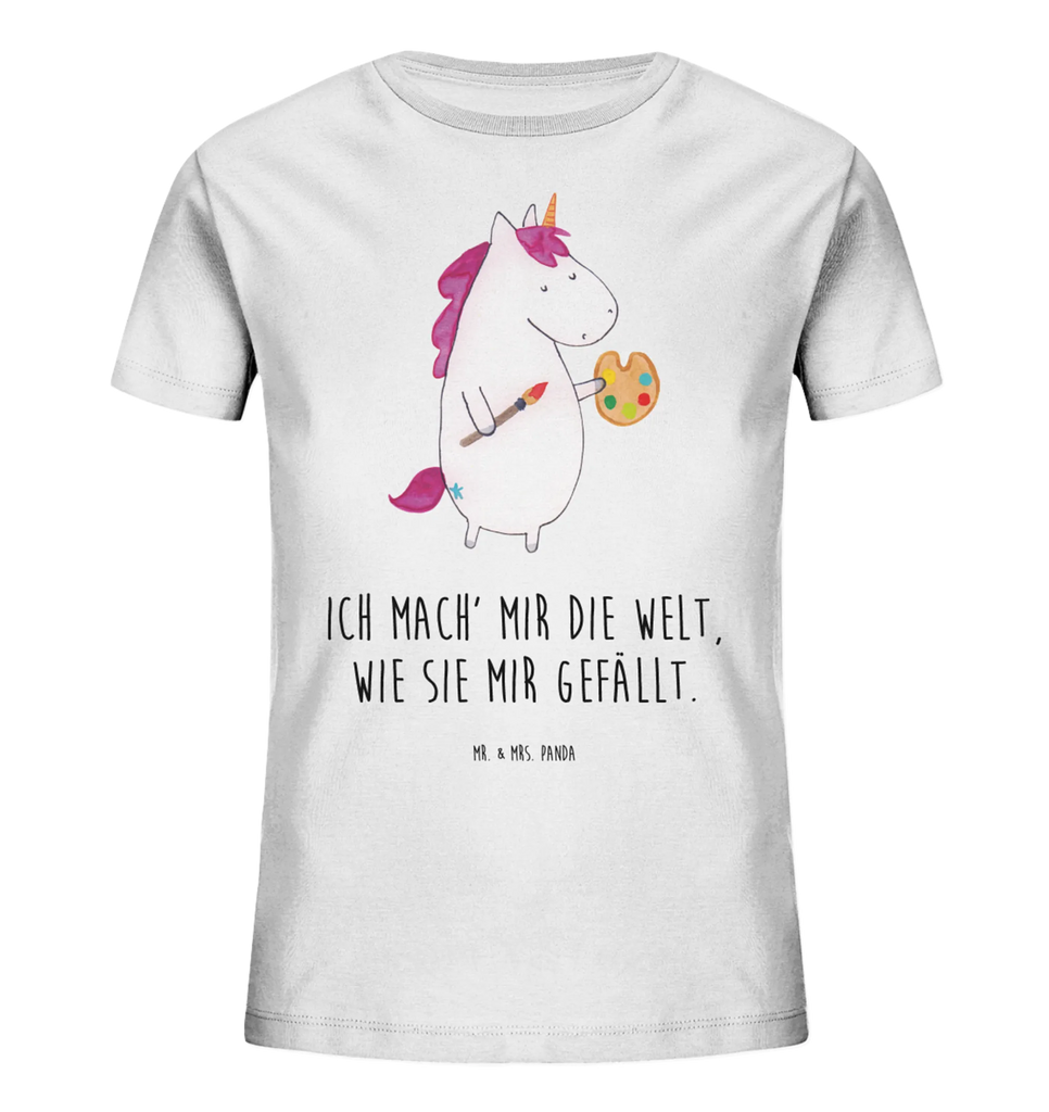 Organic Kinder T-Shirt Einhorn Künstler Kinder T-Shirt, Kinder T-Shirt Mädchen, Kinder T-Shirt Jungen, Einhorn, Einhörner, Einhorn Deko, Pegasus, Unicorn, Englisch, Künstler, Artist, Malen, Zeichnen, Welt, Farbe, Stift, Pinsel, Geschenk, Maler