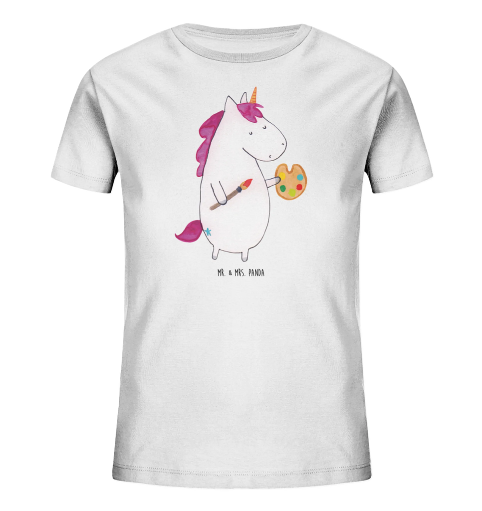 Organic Kinder T-Shirt Einhorn Künstler Kinder T-Shirt, Kinder T-Shirt Mädchen, Kinder T-Shirt Jungen, Einhorn, Einhörner, Einhorn Deko, Pegasus, Unicorn, Englisch, Künstler, Artist, Malen, Zeichnen, Welt, Farbe, Stift, Pinsel, Geschenk, Maler