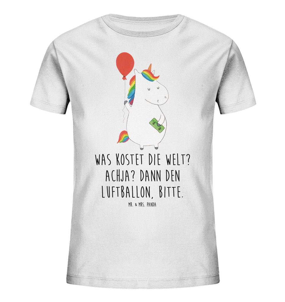 Organic Kinder T-Shirt Einhorn Luftballon Kinder T-Shirt, Kinder T-Shirt Mädchen, Kinder T-Shirt Jungen, Einhorn, Einhörner, Einhorn Deko, Pegasus, Unicorn, Luftballon, Geld, Lebenslust, Freude, Geschenk, Freundin