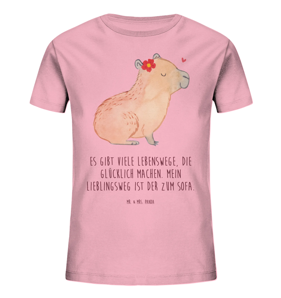 Organic Kinder T-Shirt Capybara Blume Kinder T-Shirt, Kinder T-Shirt Mädchen, Kinder T-Shirt Jungen, Tiermotive, Gute Laune, lustige Sprüche, Tiere, Capybara