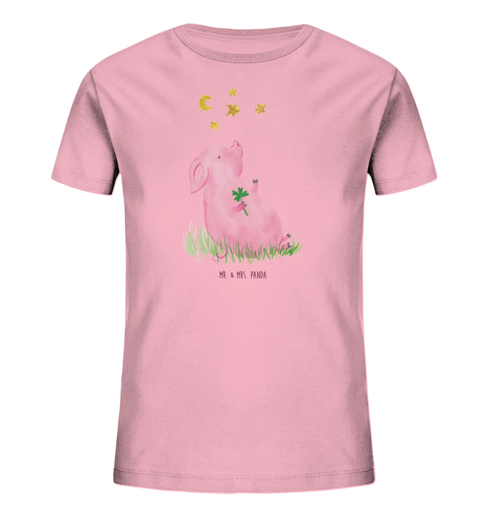 Organic Kinder T-Shirt Schwein Glück Kinder T-Shirt, Kinder T-Shirt Mädchen, Kinder T-Shirt Jungen, Tiermotive, Gute Laune, lustige Sprüche, Tiere, Glücksschwein. Glück, Schwein, Schweinchen, Sterne, Sernchen, Ziele, Träume, Motivation, Glücksbringer