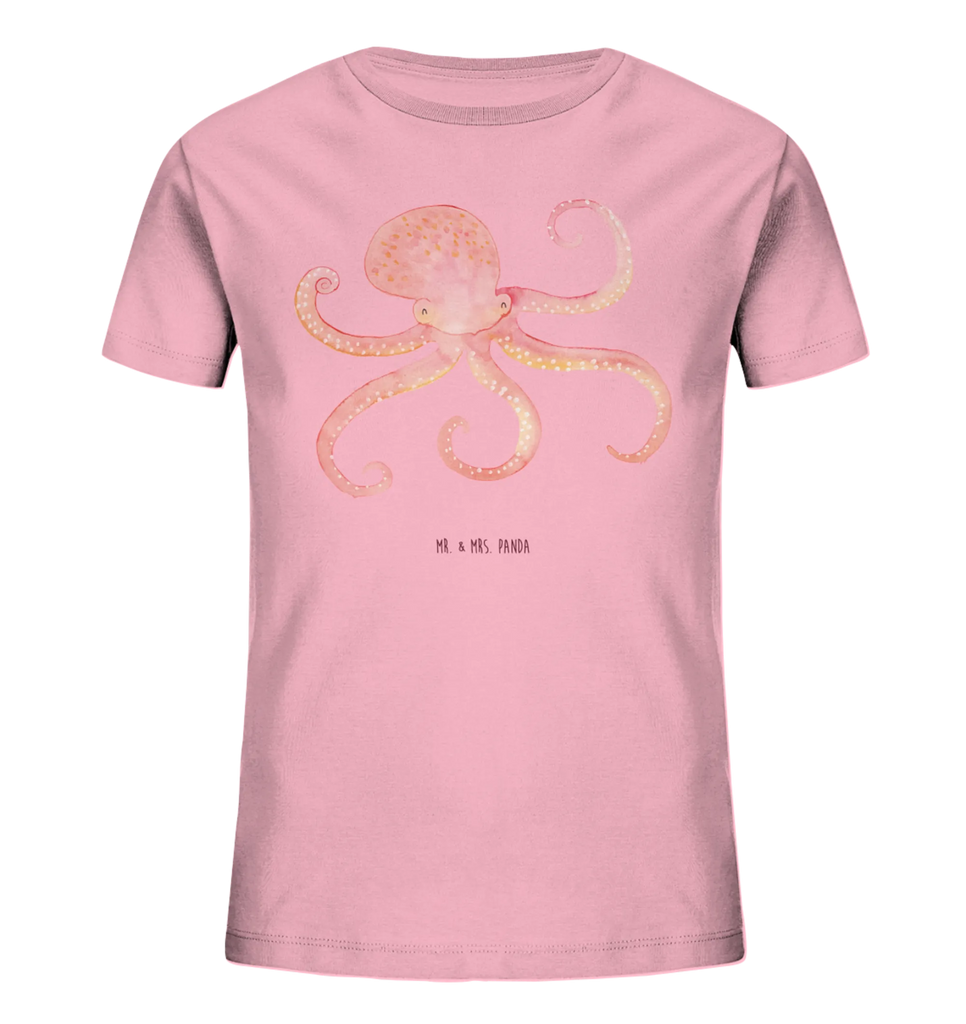 Organic Kinder T-Shirt Tintenfisch Kinder T-Shirt, Kinder T-Shirt Mädchen, Kinder T-Shirt Jungen, Tiermotive, Gute Laune, lustige Sprüche, Tiere, Meer, Meerestier, Krake, Tintenfisch, Arme, Wasser, Ozean