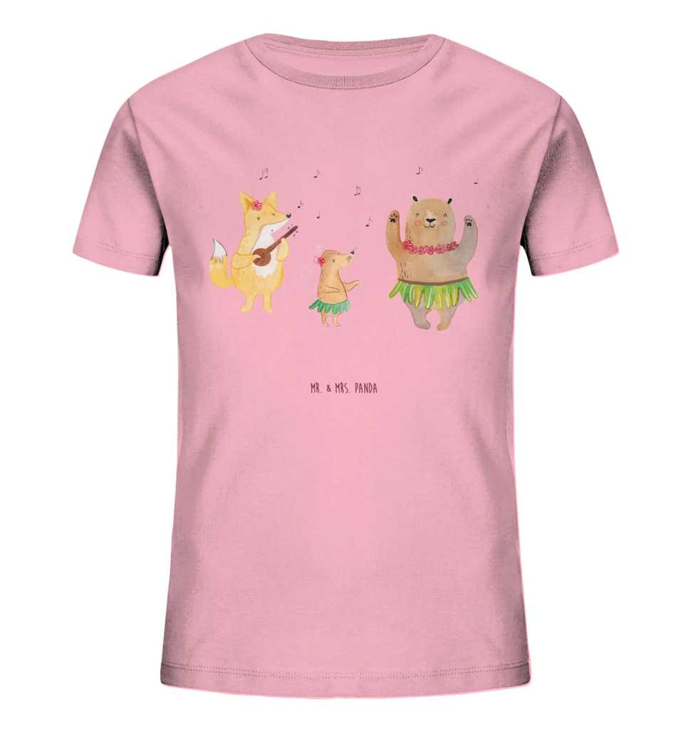 Organic Kinder T-Shirt Waldtiere Aloha Kinder T-Shirt, Kinder T-Shirt Mädchen, Kinder T-Shirt Jungen, Tiermotive, Gute Laune, lustige Sprüche, Tiere, Wald, Waldtiere, Musik, Aloha, Bär, Hase, Igel, Tanzen, Leben, Lachen