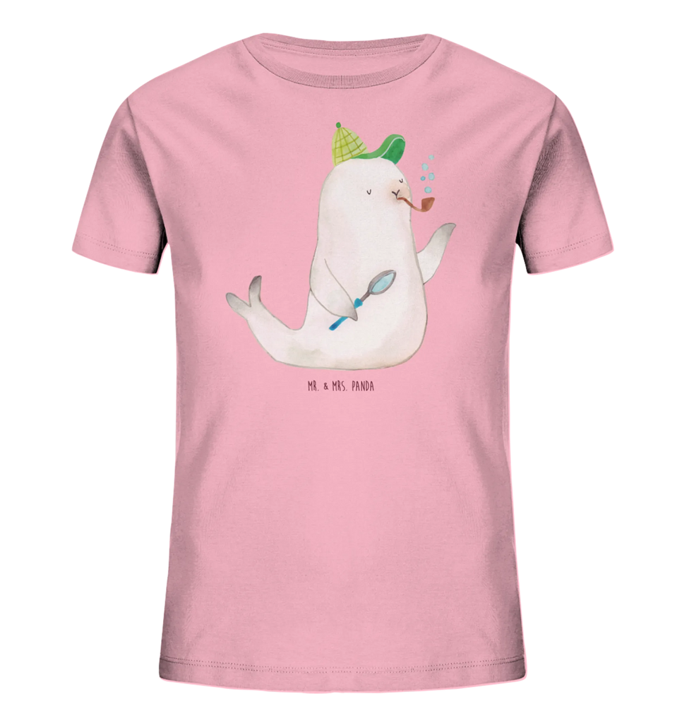 Organic Kinder T-Shirt Robbe Sherlock Kinder T-Shirt, Kinder T-Shirt Mädchen, Kinder T-Shirt Jungen, Tiermotive, Gute Laune, lustige Sprüche, Tiere