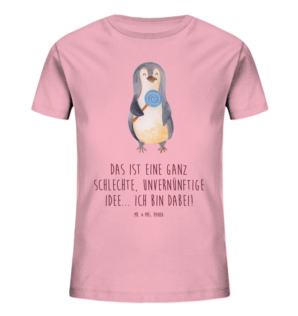 Organic Kinder T-Shirt Pinguin Lolli Kinder T-Shirt, Kinder T-Shirt Mädchen, Kinder T-Shirt Jungen, Pinguin, Pinguine, Lolli, Süßigkeiten, Blödsinn, Spruch, Rebell, Gauner, Ganove, Rabauke