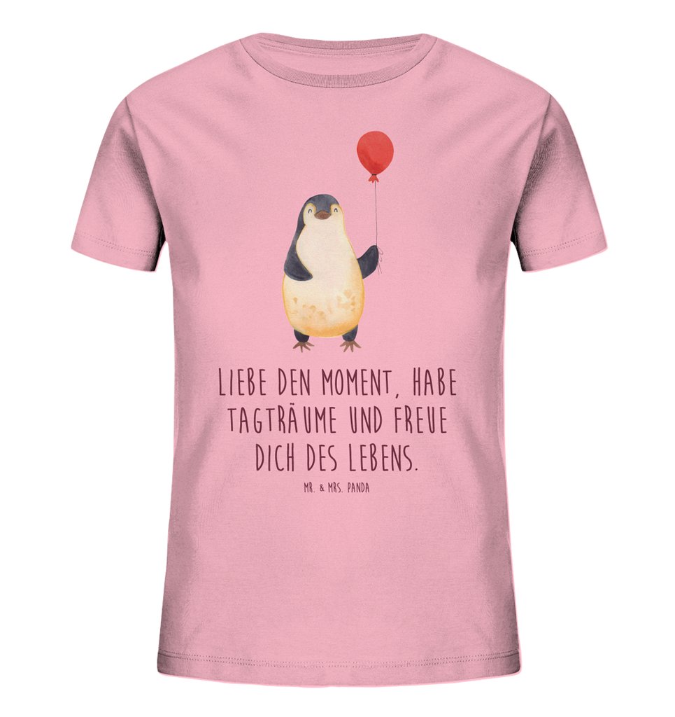 Organic Kinder T-Shirt Pinguin Luftballon Kinder T-Shirt, Kinder T-Shirt Mädchen, Kinder T-Shirt Jungen, Pinguin, Pinguine, Luftballon, Tagträume, Lebenslust, Geschenk Freundin, Geschenkidee, beste Freundin, Motivation, Neustart, neues Leben, Liebe, Glück