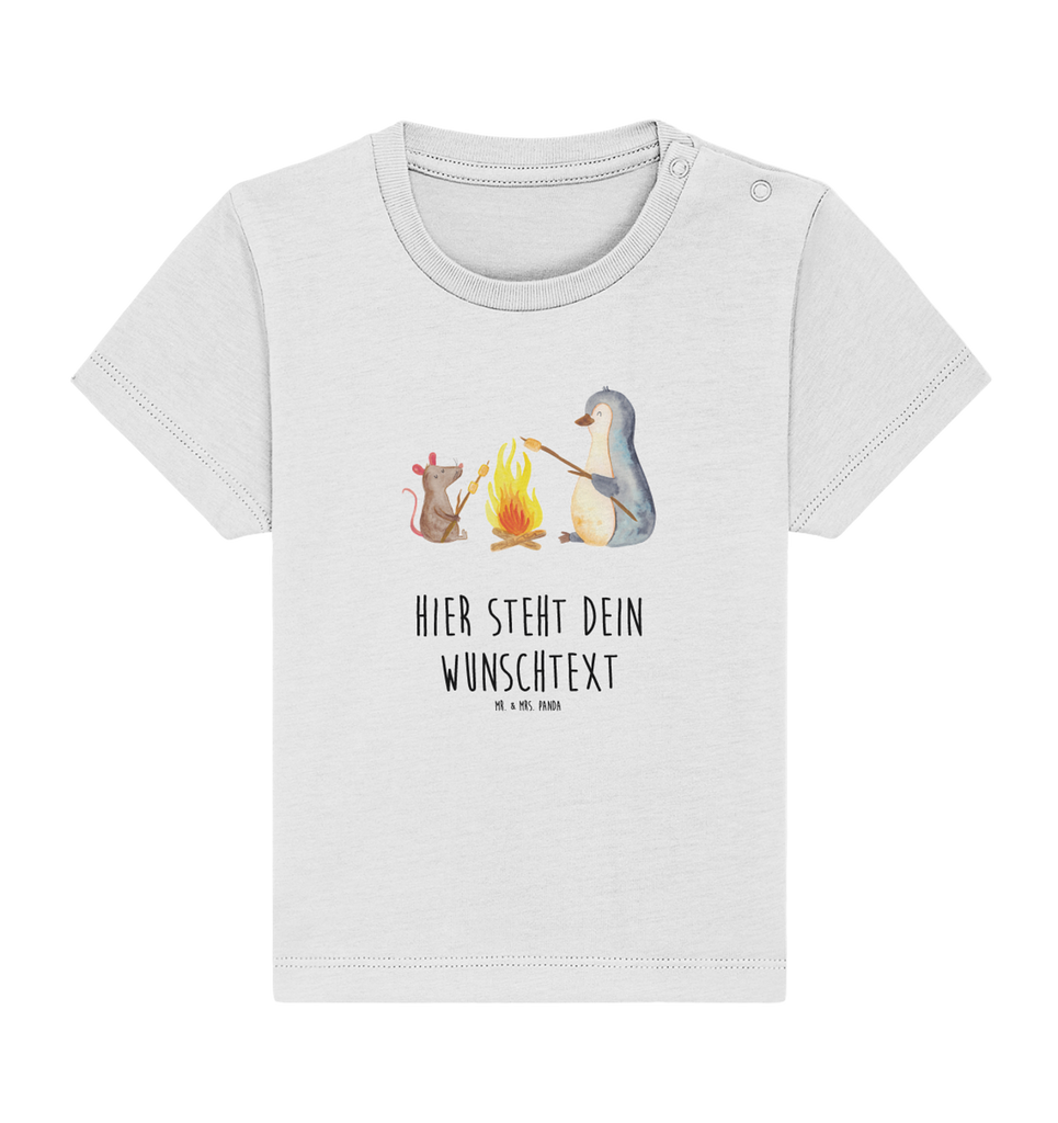 Personalisiertes Baby Shirt Pinguin Lagerfeuer Personalisiertes Baby T-Shirt, Personalisiertes Jungen Baby T-Shirt, Personalisiertes Mädchen Baby T-Shirt, Personalisiertes Shirt, Pinguin, Maus, Pinguine, Lagerfeuer, Leben, Arbeit, Job, Motivation, Büro, Büroalltag, Lebensspruch, Lebensmotivation, Neustart, Liebe, grillen, Feuer, Marshmallows