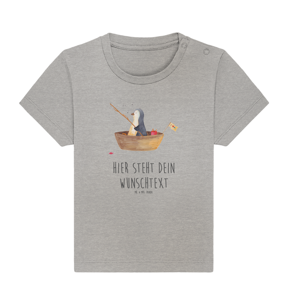 Personalisiertes Baby Shirt Pinguin Angelboot Personalisiertes Baby T-Shirt, Personalisiertes Jungen Baby T-Shirt, Personalisiertes Mädchen Baby T-Shirt, Personalisiertes Shirt, Pinguin, Pinguine, Angeln, Boot, Angelboot, Lebenslust, Leben, genießen, Motivation, Neustart, Neuanfang, Trennung, Scheidung, Geschenkidee Liebeskummer