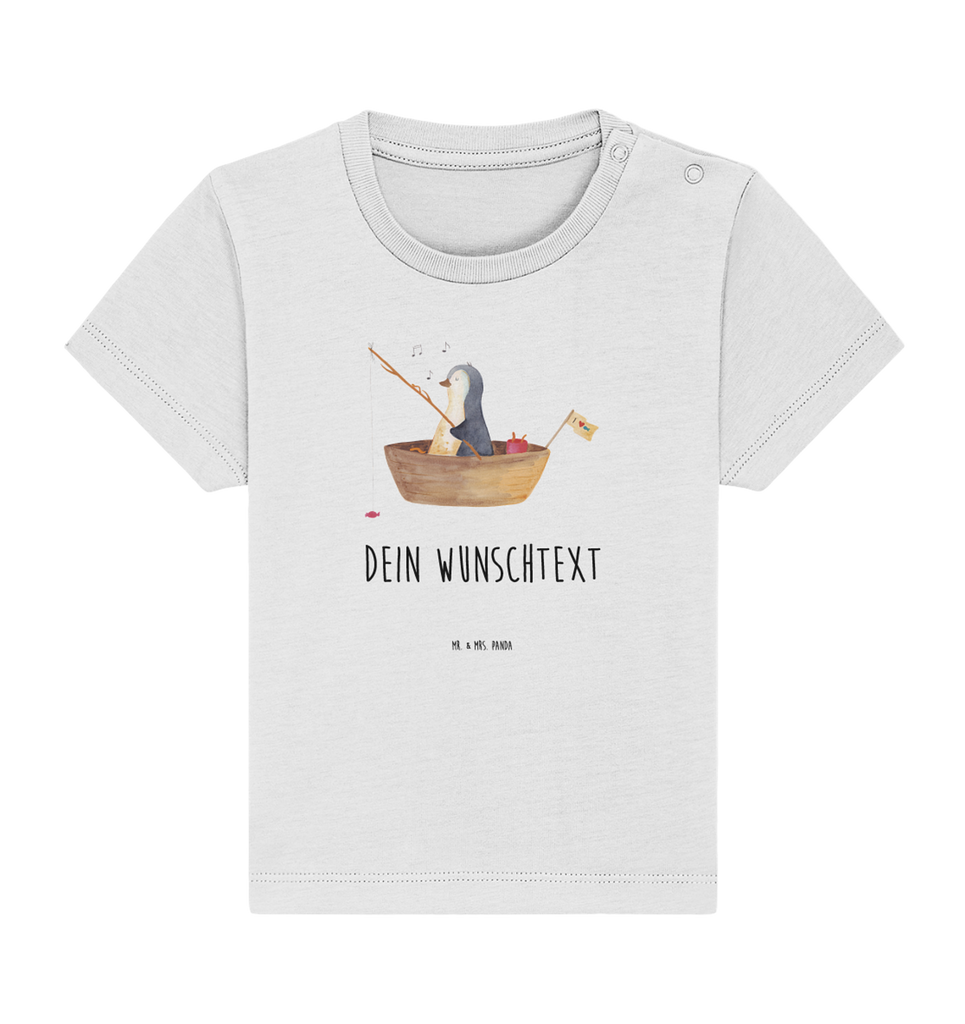 Personalisiertes Baby Shirt Pinguin Angelboot Personalisiertes Baby T-Shirt, Personalisiertes Jungen Baby T-Shirt, Personalisiertes Mädchen Baby T-Shirt, Personalisiertes Shirt, Pinguin, Pinguine, Angeln, Boot, Angelboot, Lebenslust, Leben, genießen, Motivation, Neustart, Neuanfang, Trennung, Scheidung, Geschenkidee Liebeskummer