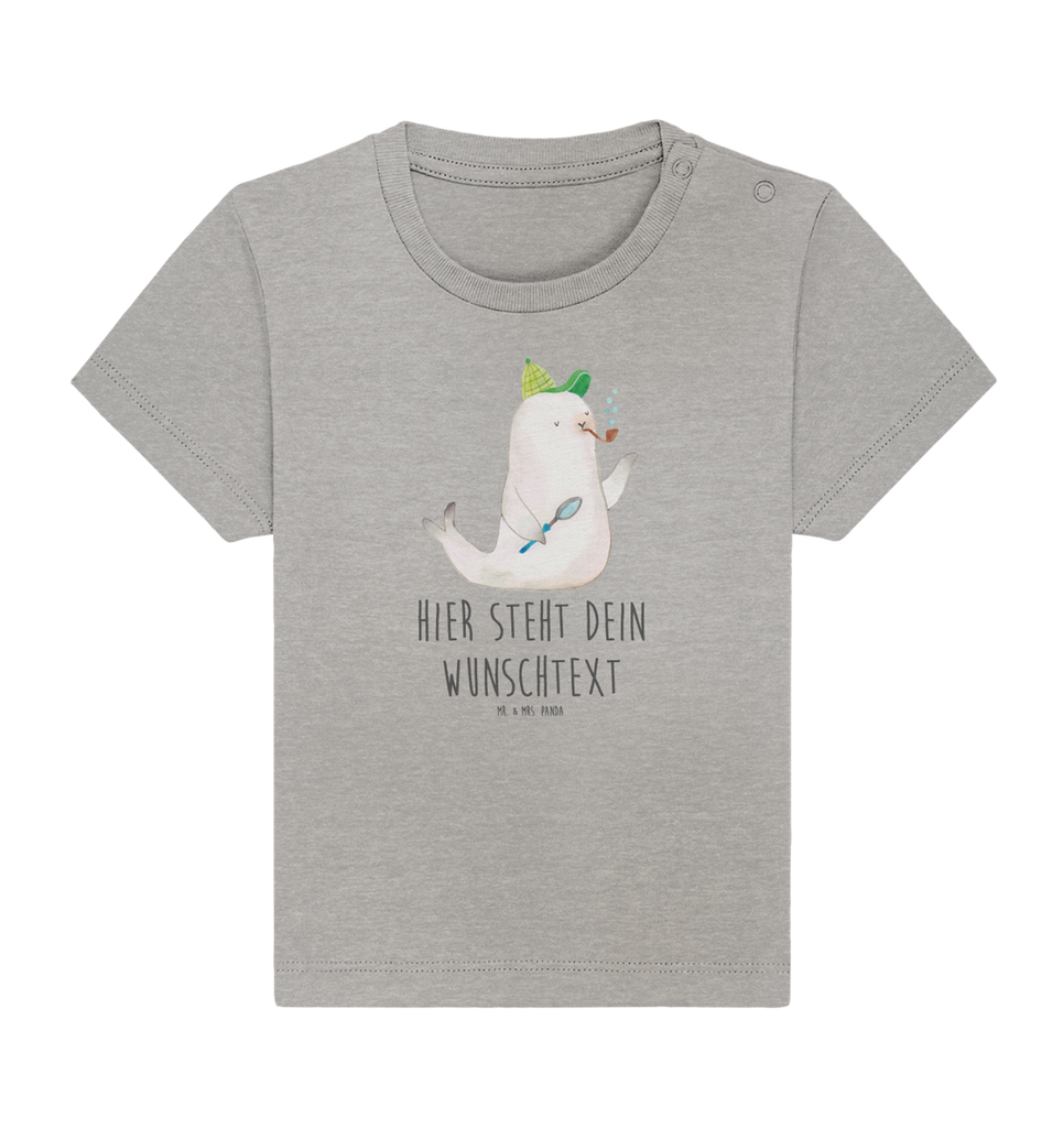 Personalisiertes Baby Shirt Robbe Sherlock Personalisiertes Baby T-Shirt, Personalisiertes Jungen Baby T-Shirt, Personalisiertes Mädchen Baby T-Shirt, Personalisiertes Shirt, Tiermotive, Gute Laune, lustige Sprüche, Tiere