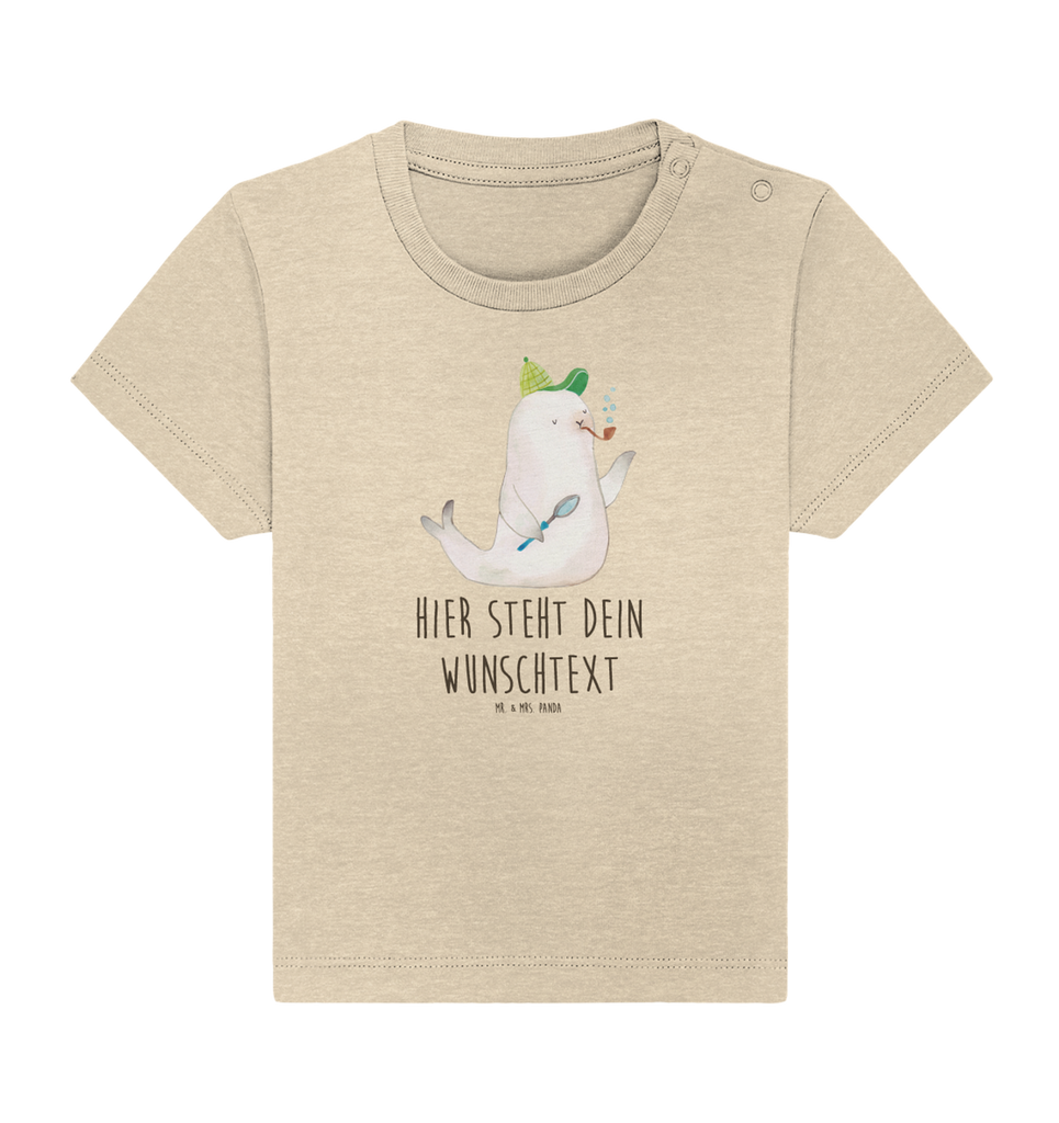 Personalisiertes Baby Shirt Robbe Sherlock Personalisiertes Baby T-Shirt, Personalisiertes Jungen Baby T-Shirt, Personalisiertes Mädchen Baby T-Shirt, Personalisiertes Shirt, Tiermotive, Gute Laune, lustige Sprüche, Tiere