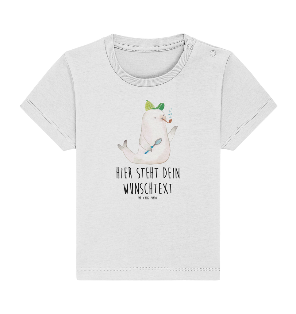 Personalisiertes Baby Shirt Robbe Sherlock Personalisiertes Baby T-Shirt, Personalisiertes Jungen Baby T-Shirt, Personalisiertes Mädchen Baby T-Shirt, Personalisiertes Shirt, Tiermotive, Gute Laune, lustige Sprüche, Tiere