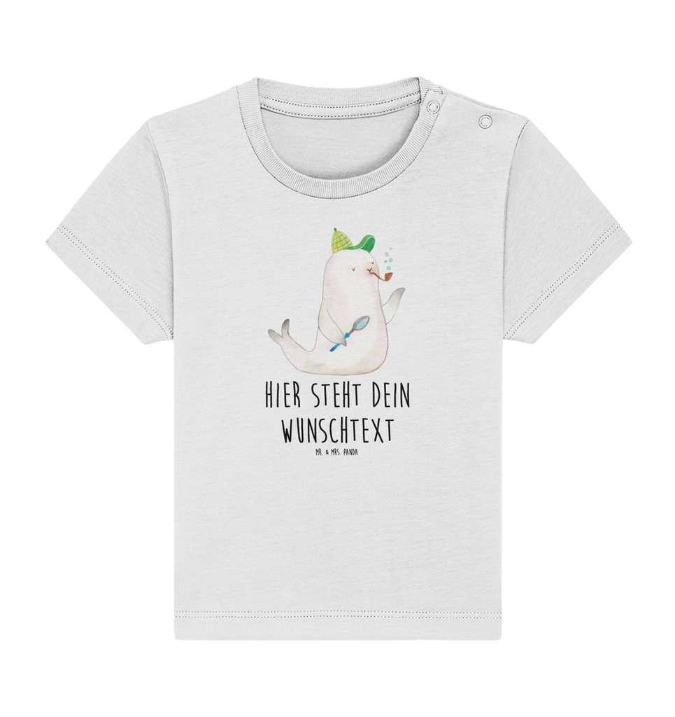 Personalisiertes Baby Shirt Robbe Sherlock Personalisiertes Baby T-Shirt, Personalisiertes Jungen Baby T-Shirt, Personalisiertes Mädchen Baby T-Shirt, Personalisiertes Shirt, Tiermotive, Gute Laune, lustige Sprüche, Tiere