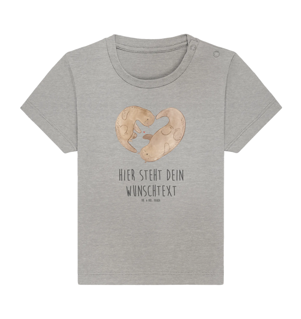 Personalisiertes Baby Shirt Otter Herz Personalisiertes Baby T-Shirt, Personalisiertes Jungen Baby T-Shirt, Personalisiertes Mädchen Baby T-Shirt, Personalisiertes Shirt, Otter, Fischotter, Seeotter, Liebe, Herz, Liebesbeweis, Liebesgeschenk, Bessere Hälfte, Love you, Jahrestag, Hochzeitstag, Verlobung, gemeinsames Leben