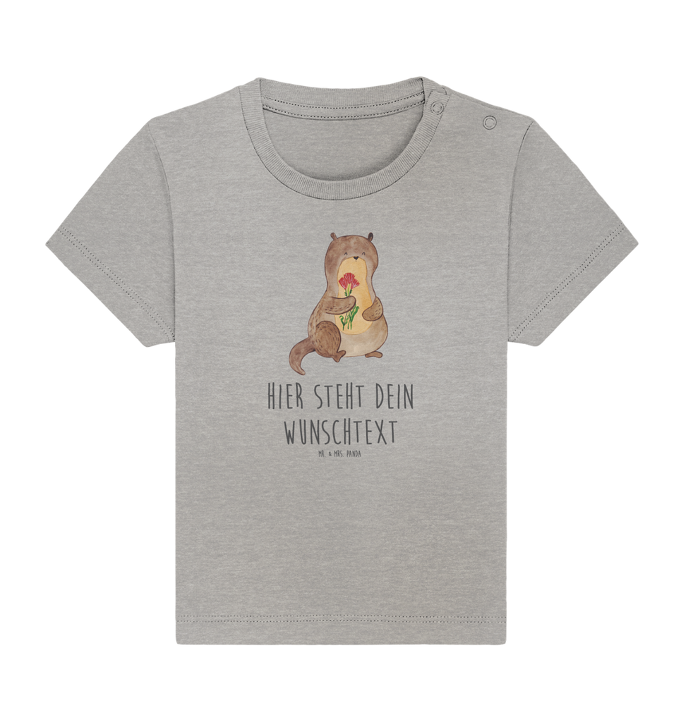 Personalisiertes Baby Shirt Otter Blumenstrauß Personalisiertes Baby T-Shirt, Personalisiertes Jungen Baby T-Shirt, Personalisiertes Mädchen Baby T-Shirt, Personalisiertes Shirt, Otter, Fischotter, Seeotter, Otter Seeotter See Otter