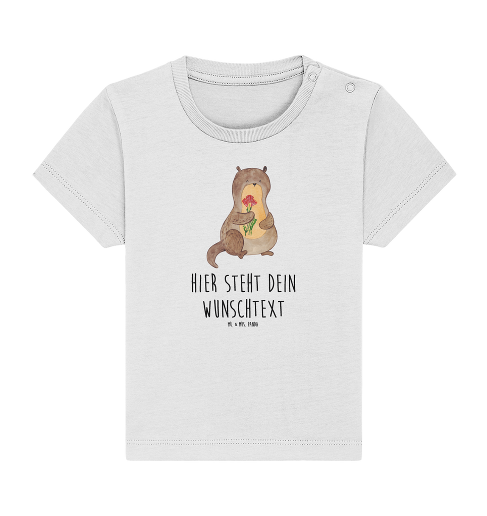 Personalisiertes Baby Shirt Otter Blumenstrauß Personalisiertes Baby T-Shirt, Personalisiertes Jungen Baby T-Shirt, Personalisiertes Mädchen Baby T-Shirt, Personalisiertes Shirt, Otter, Fischotter, Seeotter, Otter Seeotter See Otter