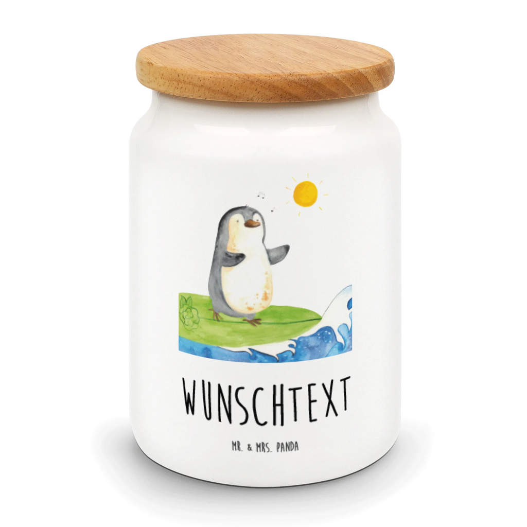 Personalisierte Vorratsdose Pinguin Surfer Personalisierte Vorratsdose, Personalisierte Keksdose, Personalisierte Keramikdose, Personalisierte Leckerlidose, Personalisierte Dose, Personalisierter Vorratsbehälter, Personalisierte Aufbewahrungsdose, Pinguin, Pinguine, surfen, Surfer, Hawaii, Urlaub, Wellen, Wellen reiten, Portugal