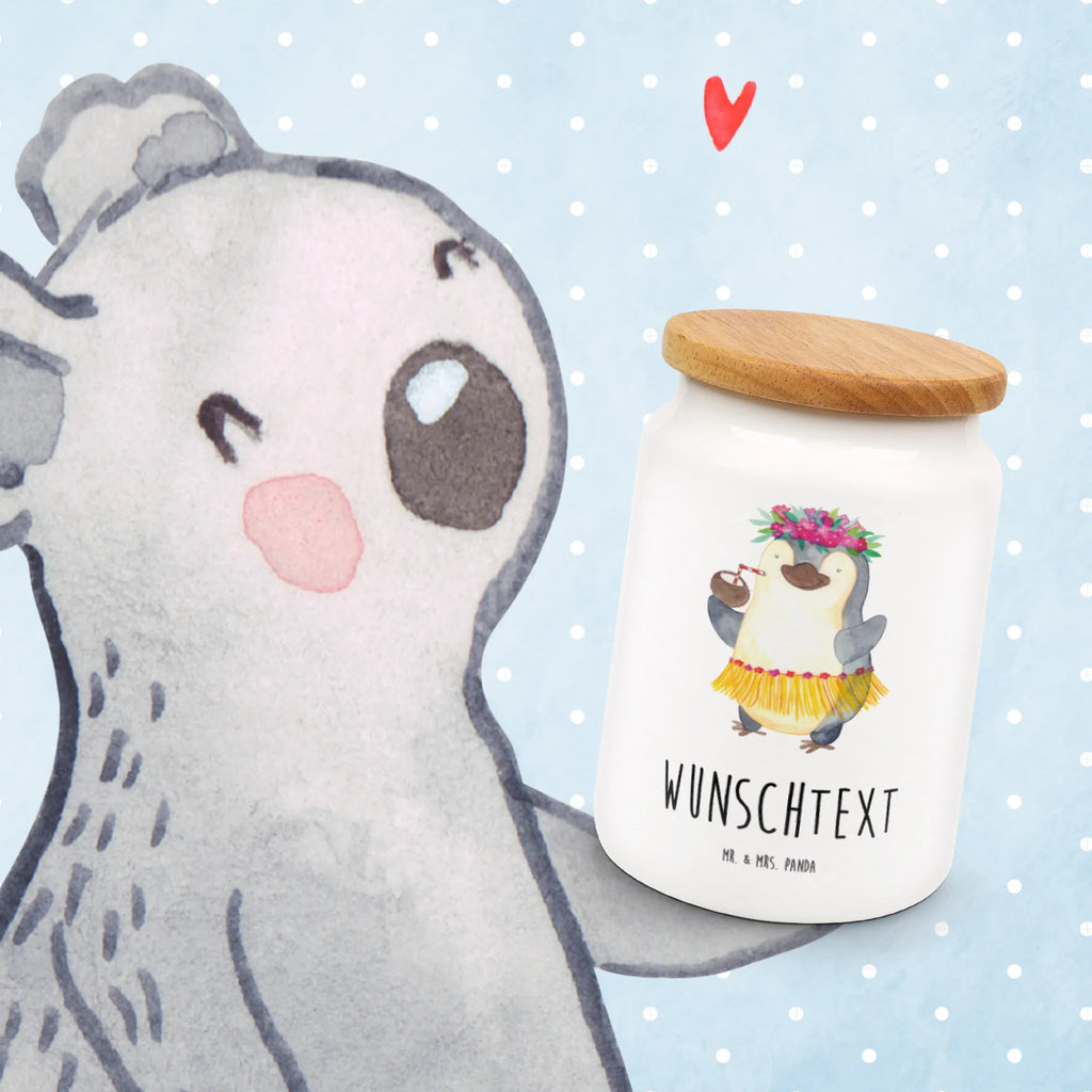 Personalisierte Vorratsdose Pinguin Kokosnuss Personalisierte Vorratsdose, Personalisierte Keksdose, Personalisierte Keramikdose, Personalisierte Leckerlidose, Personalisierte Dose, Personalisierter Vorratsbehälter, Personalisierte Aufbewahrungsdose, Pinguin, Aloha, Hawaii, Urlaub, Kokosnuss, Pinguine