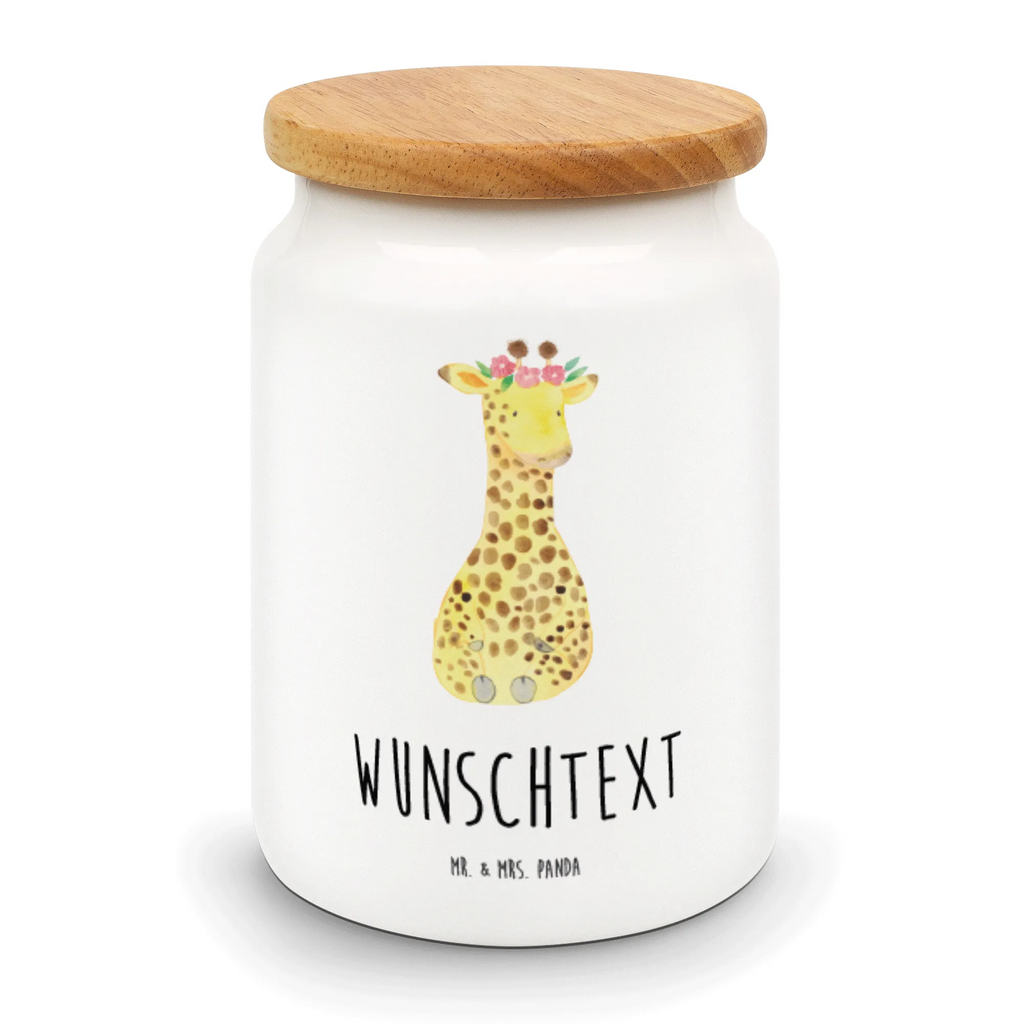 Personalisierte Vorratsdose Giraffe Blumenkranz Personalisierte Vorratsdose, Personalisierte Keksdose, Personalisierte Keramikdose, Personalisierte Leckerlidose, Personalisierte Dose, Personalisierter Vorratsbehälter, Personalisierte Aufbewahrungsdose, Afrika, Wildtiere, Giraffe, Blumenkranz, Abenteurer, Selbstliebe, Freundin