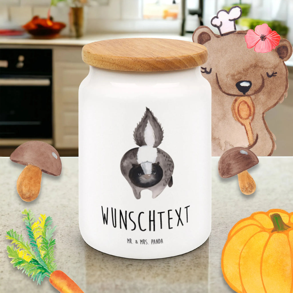 Personalisierte Vorratsdose Stinktier Angriff Personalisierte Vorratsdose, Personalisierte Keksdose, Personalisierte Keramikdose, Personalisierte Leckerlidose, Personalisierte Dose, Personalisierter Vorratsbehälter, Personalisierte Aufbewahrungsdose, Stinktier, Skunk, Wildtier, Raubtier, Stinker, Stinki, wütend, Drohung