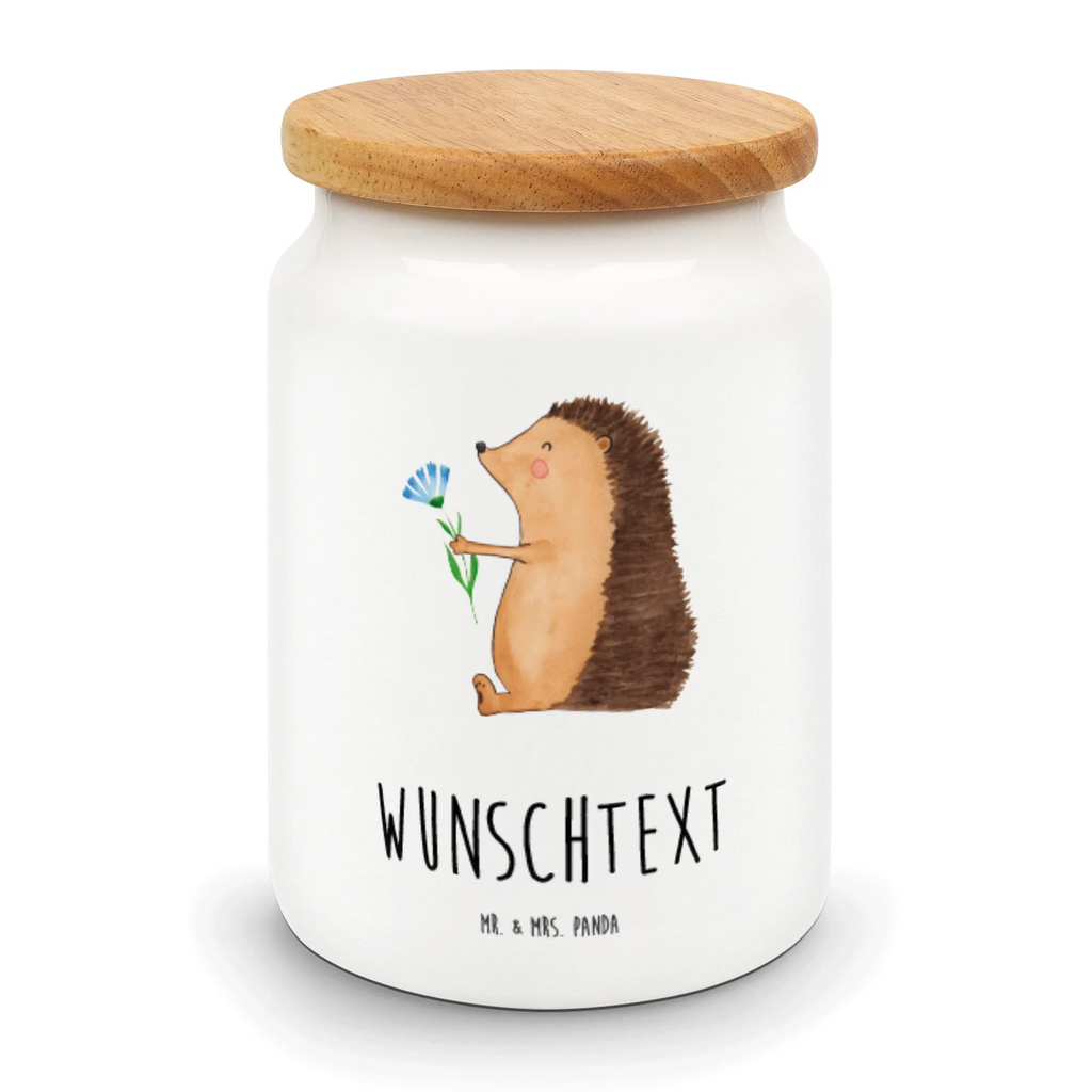 Personalisierte Vorratsdose Igel mit Blume Personalisierte Vorratsdose, Personalisierte Keksdose, Personalisierte Keramikdose, Personalisierte Leckerlidose, Personalisierte Dose, Personalisierter Vorratsbehälter, Personalisierte Aufbewahrungsdose, Tiermotive, Gute Laune, lustige Sprüche, Tiere, Igel, Gute Besserung, Genesungswünsche, Krankheit, Krankenhaus, krank, Besuch