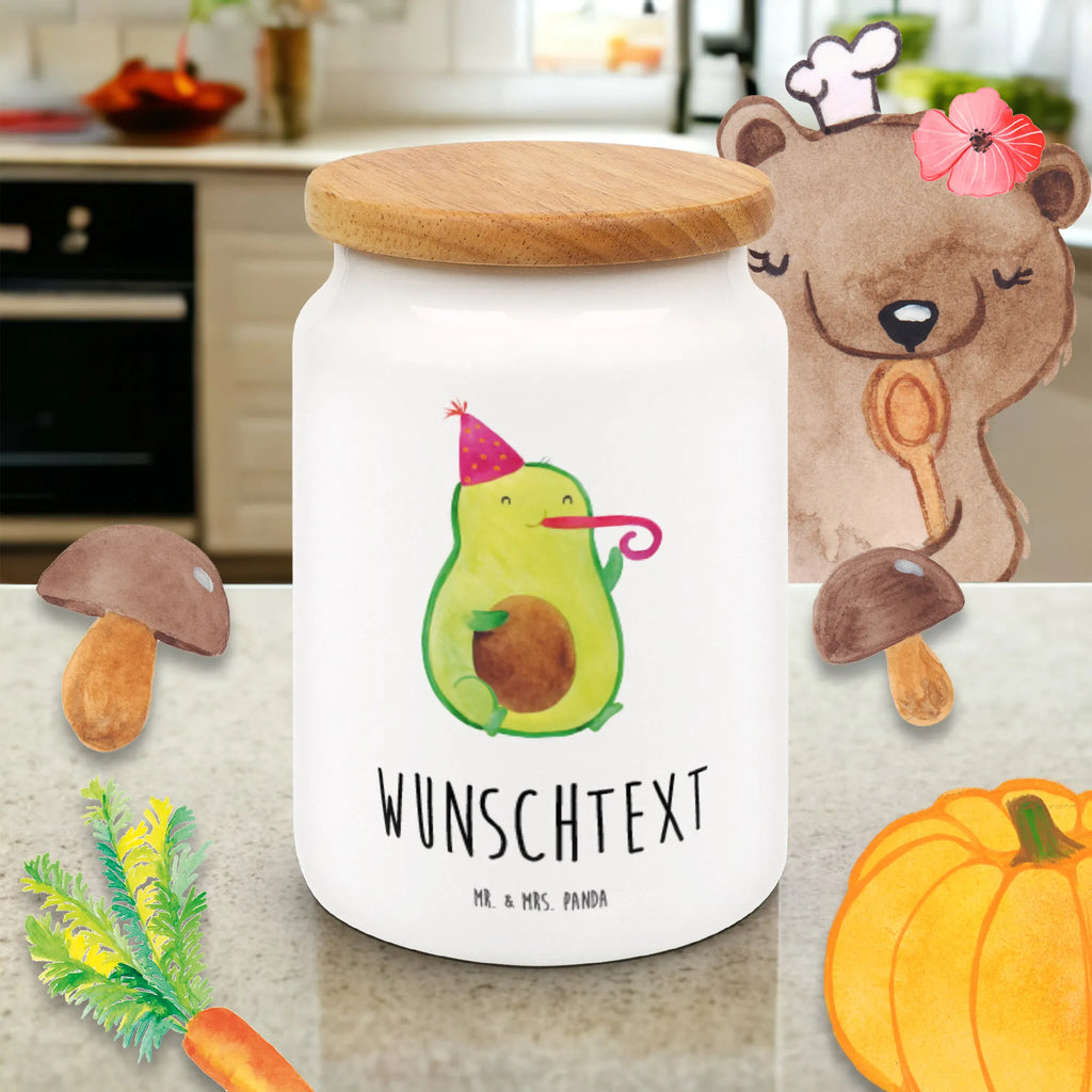 Personalisierte Vorratsdose Avocado Partyhupe Personalisierte Vorratsdose, Personalisierte Keksdose, Personalisierte Keramikdose, Personalisierte Leckerlidose, Personalisierte Dose, Personalisierter Vorratsbehälter, Personalisierte Aufbewahrungsdose, Avocado, Veggie, Vegan, Gesund, Party, Feierlichkeit, Feier, Fete, Geburtstag, Gute Laune, Tröte