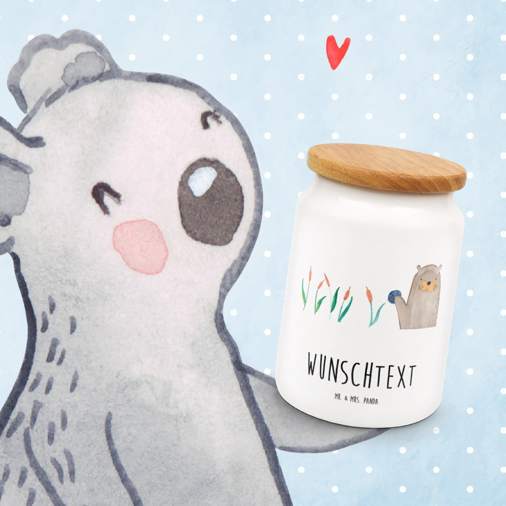 Personalisierte Vorratsdose Otter mit Stein Personalisierte Vorratsdose, Personalisierte Keksdose, Personalisierte Keramikdose, Personalisierte Leckerlidose, Personalisierte Dose, Personalisierter Vorratsbehälter, Personalisierte Aufbewahrungsdose, Otter, Fischotter, Seeotter, Otter Seeotter See Otter