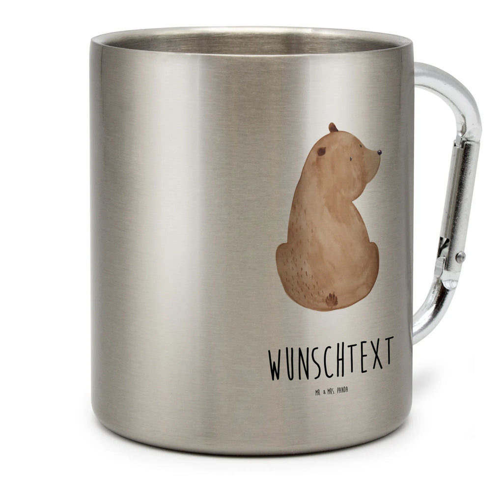 Personalisierter Edelstahlbecher Bär Schulterblick Personalisierte Edelstahltasse, Personalisierter Edelstahlbecher, Personalisierter Outdoor Becher, Personalisierte Outdoor Tasse, Bär, Teddy, Teddybär, Selbstachtung, Weltansicht, Motivation, Bären, Bärenliebe, Weisheit