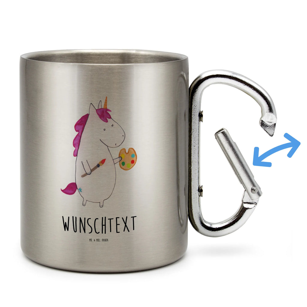 Personalisierter Edelstahlbecher Einhorn Künstler Personalisierte Edelstahltasse, Personalisierter Edelstahlbecher, Personalisierter Outdoor Becher, Personalisierte Outdoor Tasse, Einhorn, Einhörner, Einhorn Deko, Pegasus, Unicorn, Englisch, Künstler, Artist, Malen, Zeichnen, Welt, Farbe, Stift, Pinsel, Geschenk, Maler