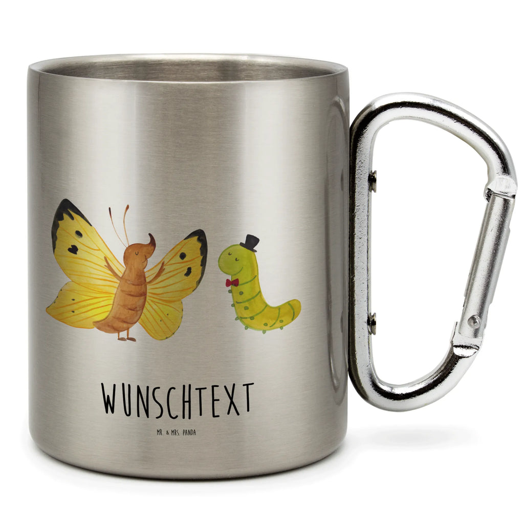 Personalisierter Edelstahlbecher Raupe & Schmetterling Personalisierte Edelstahltasse, Personalisierter Edelstahlbecher, Personalisierter Outdoor Becher, Personalisierte Outdoor Tasse, Tiermotive, Gute Laune, lustige Sprüche, Tiere, Raupe, Schmetterling, Zitronenfalter, Entwicklung, Erwachsen werden, Kokon, Hut, Hütchen, Schönheit, Aufwachsen