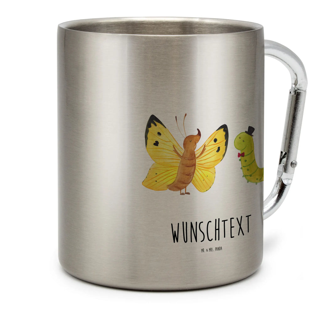 Personalisierter Edelstahlbecher Raupe & Schmetterling Personalisierte Edelstahltasse, Personalisierter Edelstahlbecher, Personalisierter Outdoor Becher, Personalisierte Outdoor Tasse, Tiermotive, Gute Laune, lustige Sprüche, Tiere, Raupe, Schmetterling, Zitronenfalter, Entwicklung, Erwachsen werden, Kokon, Hut, Hütchen, Schönheit, Aufwachsen