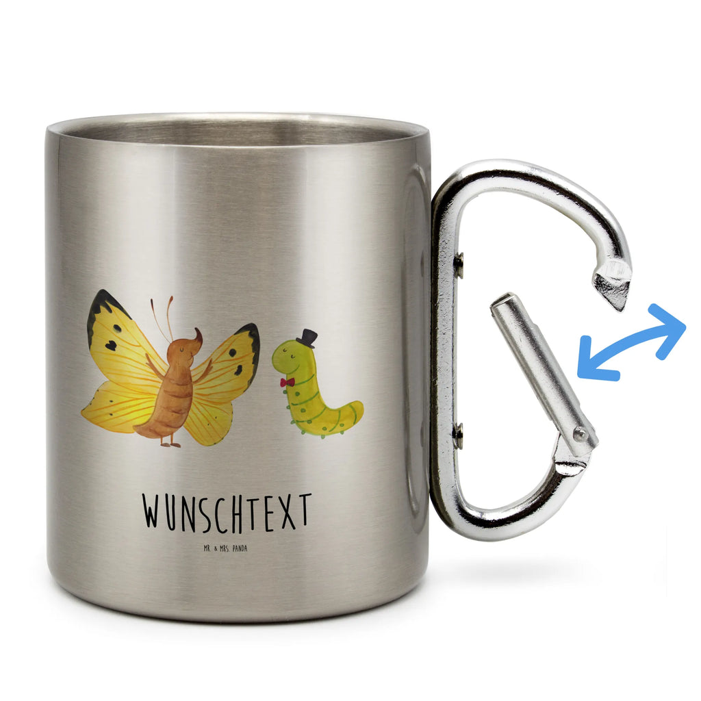 Personalisierter Edelstahlbecher Raupe & Schmetterling Personalisierte Edelstahltasse, Personalisierter Edelstahlbecher, Personalisierter Outdoor Becher, Personalisierte Outdoor Tasse, Tiermotive, Gute Laune, lustige Sprüche, Tiere, Raupe, Schmetterling, Zitronenfalter, Entwicklung, Erwachsen werden, Kokon, Hut, Hütchen, Schönheit, Aufwachsen