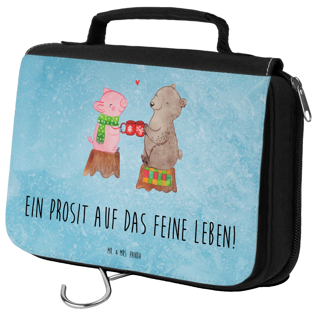 Kulturbeutel Glühschwein Sause Kulturbeutel, Zum Aufhängen, Waschtasche, Kosmetiktasche, Damen, Herren, Aufbewahrungstasche, Schminktasche, Kosmetikbeutel, Organizer, Kulturtasche, Schminkutensil, Winter, Weihnachten, Weihnachtsdeko, Nikolaus, Advent, Heiligabend, Wintermotiv, Prost, Alles Gute, Weihnachtszeit, Schwein, Bär