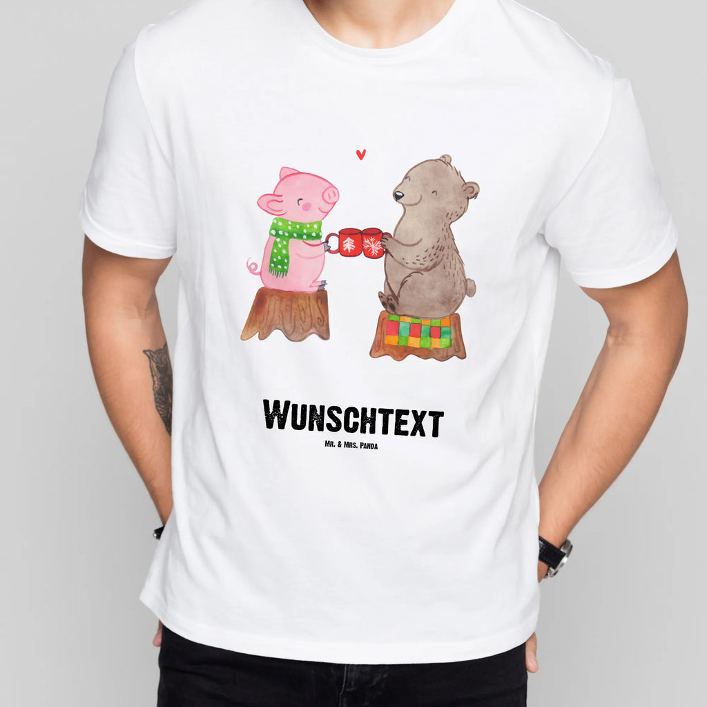 Personalisiertes T-Shirt Glühschwein Sause T-Shirt Personalisiert, T-Shirt mit Namen, T-Shirt mit Aufruck, Männer, Frauen, Winter, Weihnachten, Weihnachtsdeko, Nikolaus, Advent, Heiligabend, Wintermotiv, Prost, Alles Gute, Weihnachtszeit, Schwein, Bär