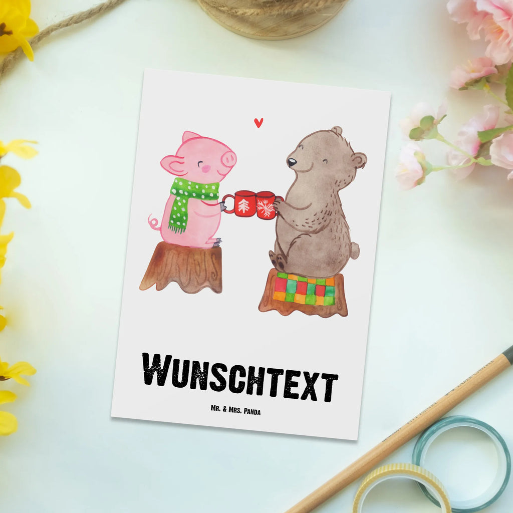 Personalisierte Postkarte Glühschwein Sause Postkarte mit Namen, Postkarte bedrucken, Postkarte mit Wunschtext, Postkarte personalisierbar, Geschenkkarte mit Namen, Grußkarte mit Namen, Karte mit Namen, Einladung mit Namen, Ansichtskarte mit Namen, Geschenkkarte mit Wunschtext, Grußkarte mit Wunschtext, Karte mit Wunschtext, Einladung mit Wunschtext, Ansichtskarte mit Wunschtext, Winter, Weihnachten, Weihnachtsdeko, Nikolaus, Advent, Heiligabend, Wintermotiv, Prost, Alles Gute, Weihnachtszeit, Schwein, Bär