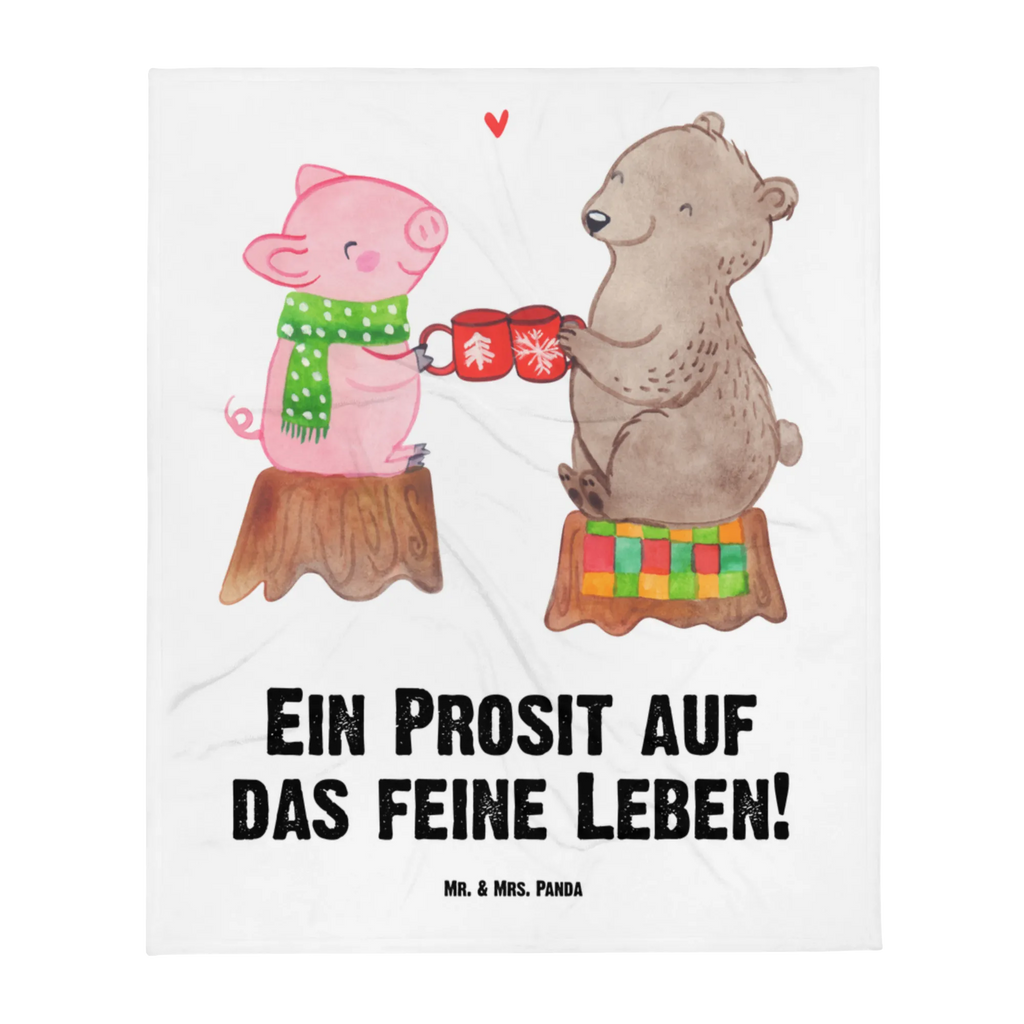 Babydecke Glühschwein Sause Babydecke, Babygeschenk, Geschenk Geburt, Babyecke Kuscheldecke, Krabbeldecke, Winter, Weihnachten, Weihnachtsdeko, Nikolaus, Advent, Heiligabend, Wintermotiv, Prost, Alles Gute, Weihnachtszeit, Schwein, Bär