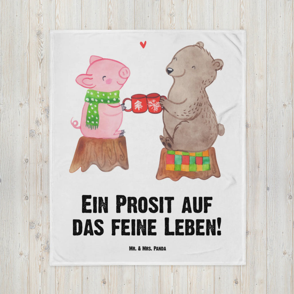 Babydecke Glühschwein Sause Babydecke, Babygeschenk, Geschenk Geburt, Babyecke Kuscheldecke, Krabbeldecke, Winter, Weihnachten, Weihnachtsdeko, Nikolaus, Advent, Heiligabend, Wintermotiv, Prost, Alles Gute, Weihnachtszeit, Schwein, Bär