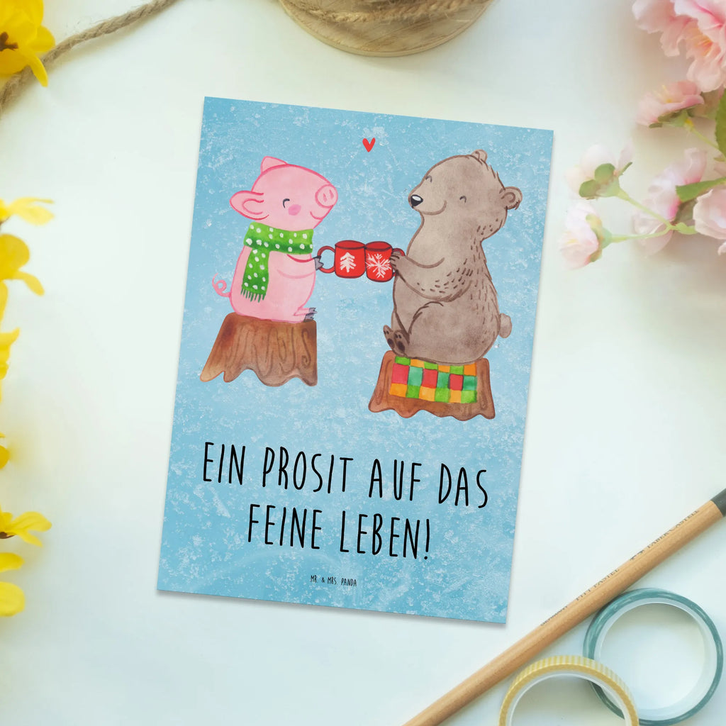 Postkarte Glühschwein Sause Postkarte, Karte, Geschenkkarte, Grußkarte, Einladung, Ansichtskarte, Geburtstagskarte, Einladungskarte, Dankeskarte, Ansichtskarten, Einladung Geburtstag, Einladungskarten Geburtstag, Winter, Weihnachten, Weihnachtsdeko, Nikolaus, Advent, Heiligabend, Wintermotiv, Prost, Alles Gute, Weihnachtszeit, Schwein, Bär