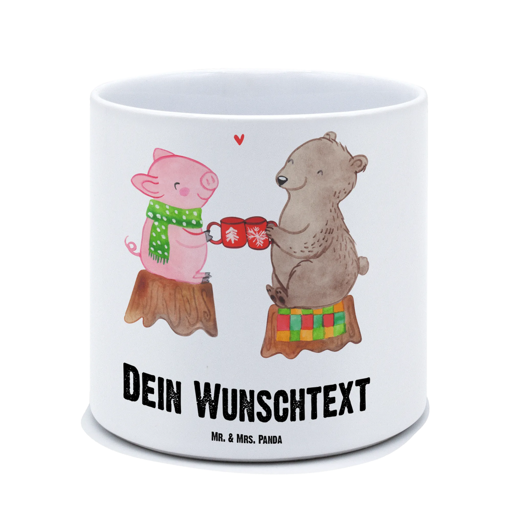 Personalisierter XL Blumentopf Glühschwein Sause Personalisierter Blumentopf, Personalisierter Übertopf, Personalisierter Pflanztopf, Personalisierter Keramiktopf, Personalisierter Kräutertopf, Personalisierter Topf, Personalisierter Pflanzkübel, Personalisierter Blumenübertopf, Winter, Weihnachten, Weihnachtsdeko, Nikolaus, Advent, Heiligabend, Wintermotiv, Prost, Alles Gute, Weihnachtszeit, Schwein, Bär