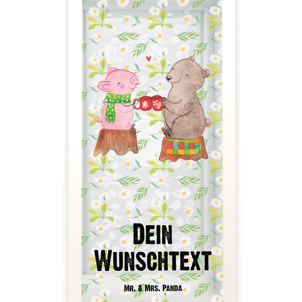 Personalisierte Deko Laterne Glühschwein Sause Gartenlampe, Gartenleuchte, Gartendekoration, Gartenlicht, Laterne kleine Laternen, XXL Laternen, Laterne groß, Winter, Weihnachten, Weihnachtsdeko, Nikolaus, Advent, Heiligabend, Wintermotiv, Prost, Alles Gute, Weihnachtszeit, Schwein, Bär