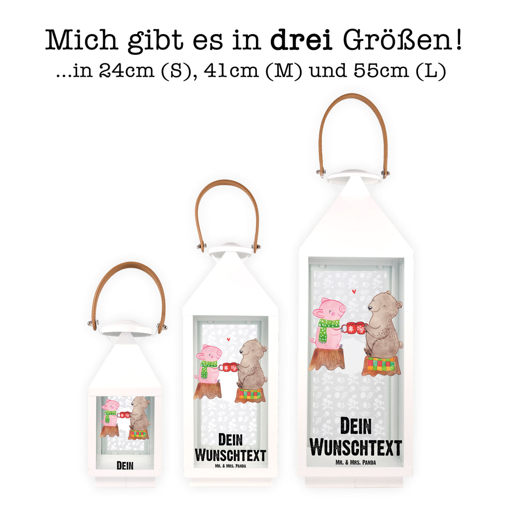 Personalisierte Deko Laterne Glühschwein Sause Gartenlampe, Gartenleuchte, Gartendekoration, Gartenlicht, Laterne kleine Laternen, XXL Laternen, Laterne groß, Winter, Weihnachten, Weihnachtsdeko, Nikolaus, Advent, Heiligabend, Wintermotiv, Prost, Alles Gute, Weihnachtszeit, Schwein, Bär