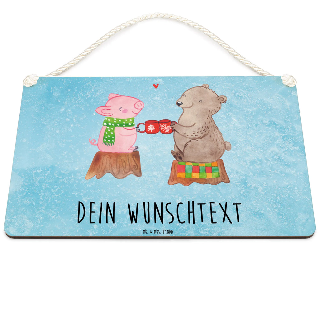 Personalisiertes Deko Schild Glühschwein Sause Dekoschild, Deko Schild, Schild, Tür Schild, Türschild, Holzschild, Wandschild, Wanddeko, Winter, Weihnachten, Weihnachtsdeko, Nikolaus, Advent, Heiligabend, Wintermotiv, Prost, Alles Gute, Weihnachtszeit, Schwein, Bär