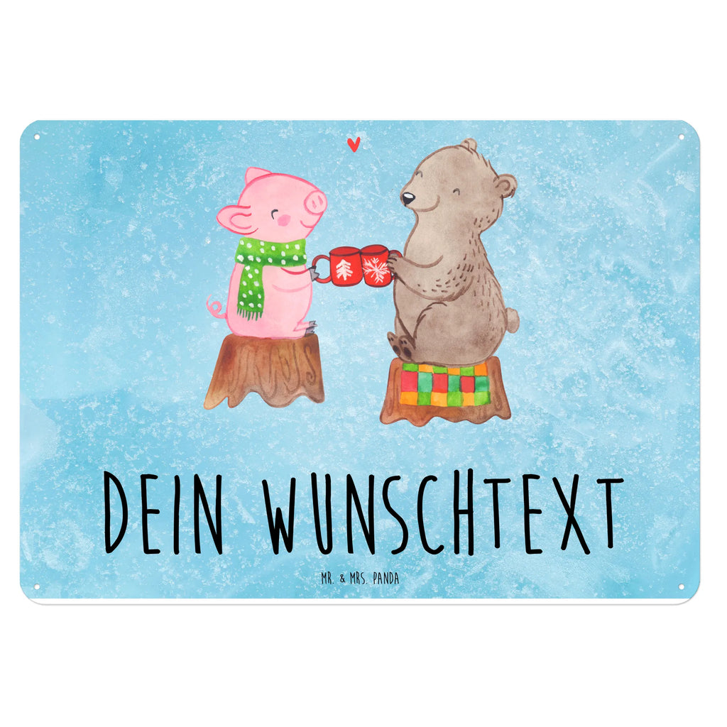 Personalisiertes Blechschild Glühschwein Sause Blechschild, Metallschild, Geschenk Schild, Schild, Magnet-Metall-Schild, Deko Schild, Wandschild, Wand-Dekoration, Türschild, Winter, Weihnachten, Weihnachtsdeko, Nikolaus, Advent, Heiligabend, Wintermotiv, Prost, Alles Gute, Weihnachtszeit, Schwein, Bär