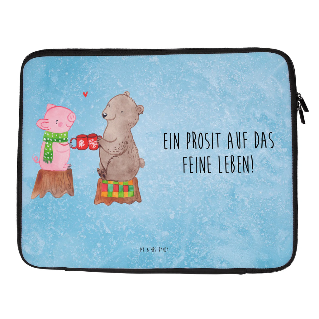 Notebook Tasche Glühschwein Sause Notebook Tasche, Laptop, Computertasche, Tasche, Notebook-Tasche, Notebook-Reisehülle, Notebook Schutz, Winter, Weihnachten, Weihnachtsdeko, Nikolaus, Advent, Heiligabend, Wintermotiv, Prost, Alles Gute, Weihnachtszeit, Schwein, Bär