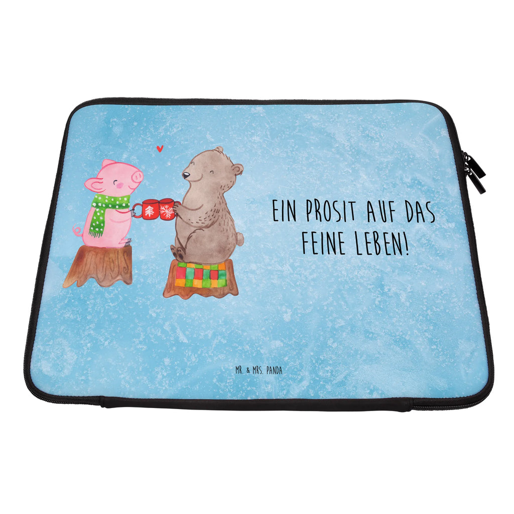 Notebook Tasche Glühschwein Sause Notebook Tasche, Laptop, Computertasche, Tasche, Notebook-Tasche, Notebook-Reisehülle, Notebook Schutz, Winter, Weihnachten, Weihnachtsdeko, Nikolaus, Advent, Heiligabend, Wintermotiv, Prost, Alles Gute, Weihnachtszeit, Schwein, Bär