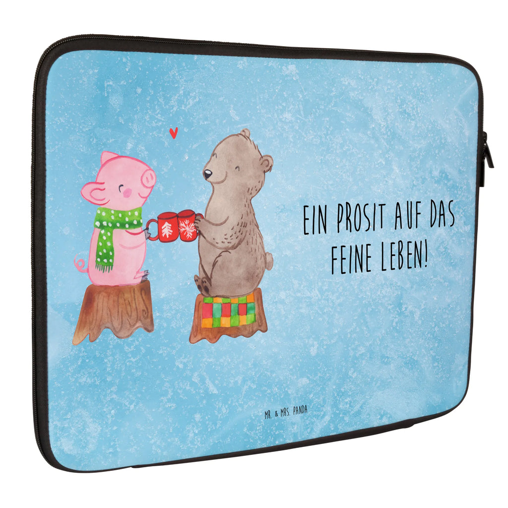 Notebook Tasche Glühschwein Sause Notebook Tasche, Laptop, Computertasche, Tasche, Notebook-Tasche, Notebook-Reisehülle, Notebook Schutz, Winter, Weihnachten, Weihnachtsdeko, Nikolaus, Advent, Heiligabend, Wintermotiv, Prost, Alles Gute, Weihnachtszeit, Schwein, Bär